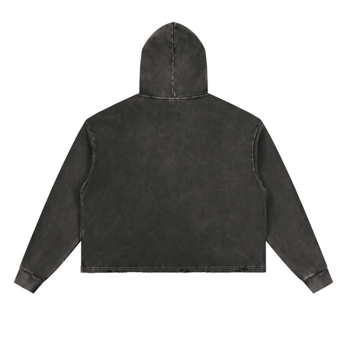 ABYDE Vintage Washed Frayed-Hem Hoodie